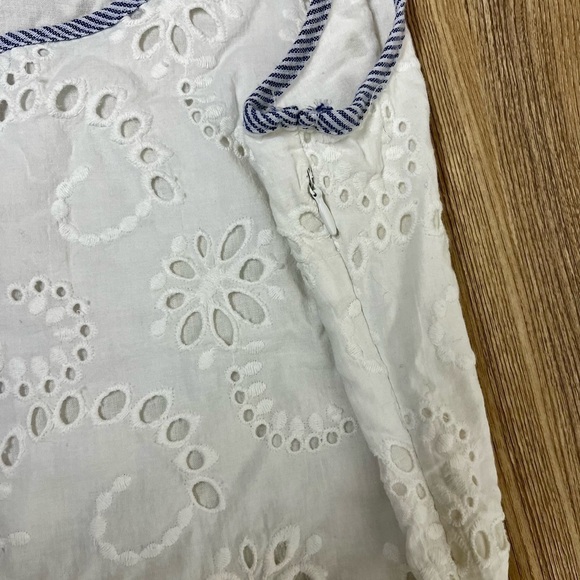 STELLAH White Eyelet Ruffle Cotton Farmhouse Cottage Dress - Size S - Picture 7 of 9